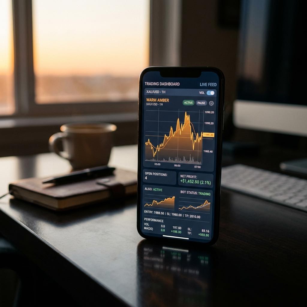 klyveronta AI crypto trading platform mobile interface showing live analytics